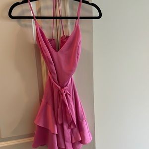 Express satin hot pink romper